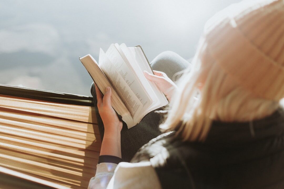 person reading book