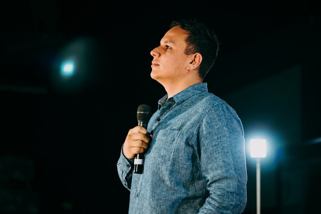 man speaking confidently
