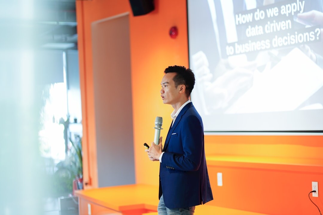 public speaker on stage
